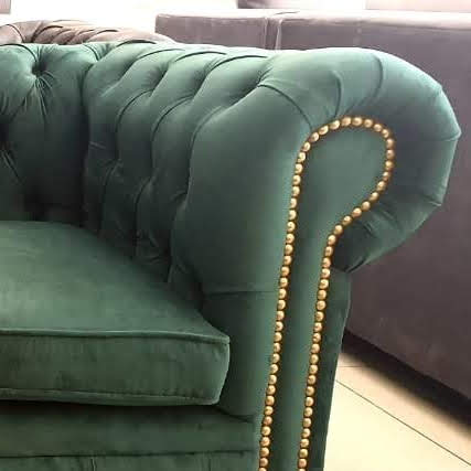 Sillón Chesterfied 2 Cuerpos Pana Antimanchas