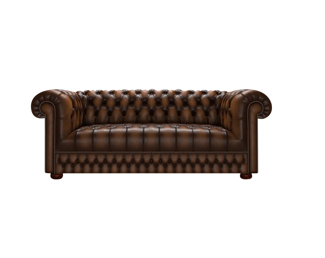 Sillón Chesterfied Lord Completamente Capitoné 3 Cuerpos Cuero Vacuno