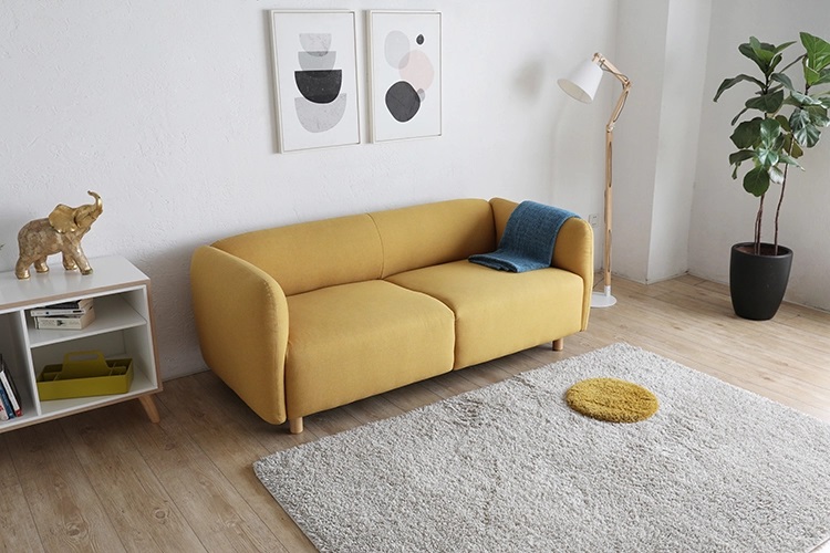 Sillón Moderno Cubic 2 Cuerpos Integrado Lino Antidesgarros