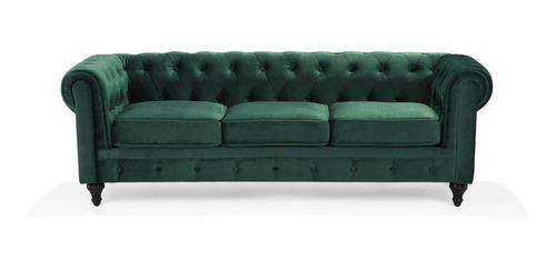 Combo Chesterfield Sillón 3 Cuerpos + Sillón 1 cuerpo Pana Antimancha