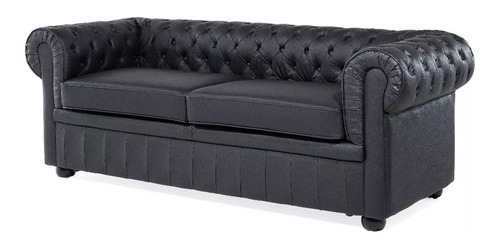 Sillón Chesterfield Clásico Vintage 2 Cuerpos Ecocuero