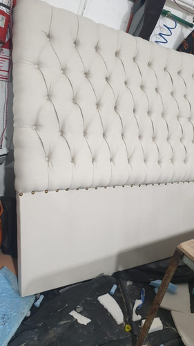 Respaldo Sommier de Pie Capitone 210x130 + Pie de Cama Pana Antimancha