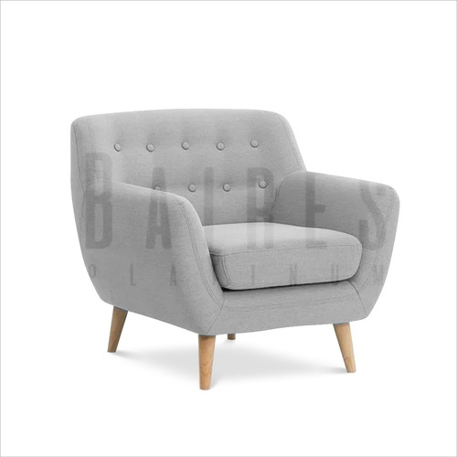 Combo Sillón Nórdico Un Cuerpo + Banqueta 45x45