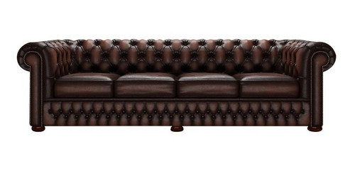 Sillón Chesterfied Lord Capitoné 4 Plazas Cuero 100% Vacuno