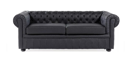 Sillón Chesterfield Clásico Vintage 2 Cuerpos Ecocuero
