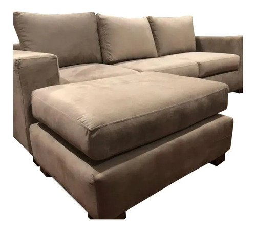 Sillón Esquinero Rouge 3 Cuerpos Puff Movible Lino Antidesgarros