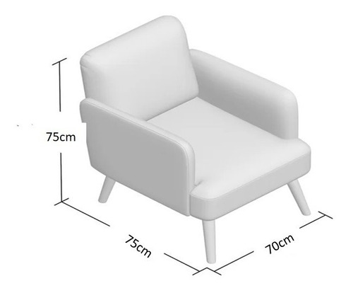 Sillón Sofá Nórdico Vintage Emery 1 Cuerpo Lino Antidesgarros