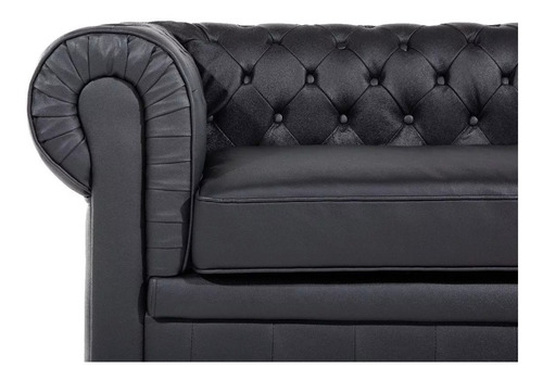 Sillón Chesterfield Clásico Vintage 2 Cuerpos Ecocuero