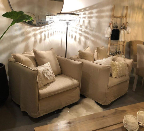 Sillón Ghost Francés 1 Cuerpo con Funda Tussor