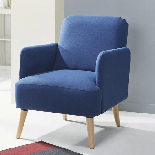 Sillón Sofá Nórdico Vintage Emery 1 Cuerpo Lino Antidesgarros