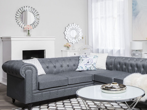 Sillón Esquinero Chesterfield Xumaral 280x220 Lino Antidesgarros