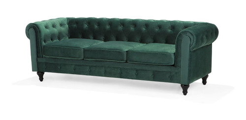 Combo Chesterfield Sillón 3 Cuerpos + Sillón 1 cuerpo Pana Antimancha