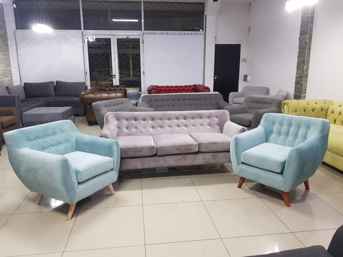 Combo Dos Sillones Nordiquitos Vintage 1 Cuerpo Lino Antidesgarro