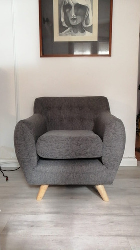 Combo Sillón Nórdico Un Cuerpo + Banqueta 45x45