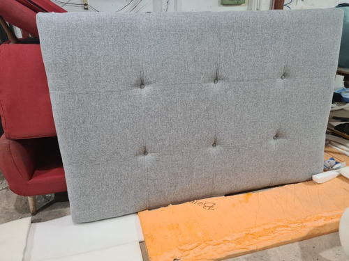 Respaldo Sommier Button 2 Plazas con Botón Corrido Pana Antimancha