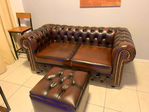Sillón Chesterfield Eduardo V Dos Cuerpos Ecocuero