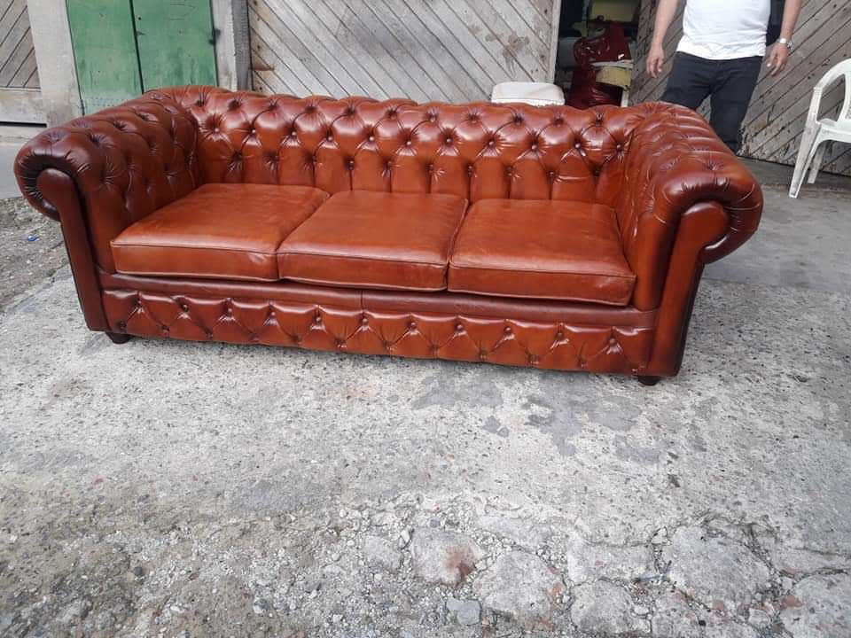 Sillon Chesterfield 3 Cuerpos Ecocuero