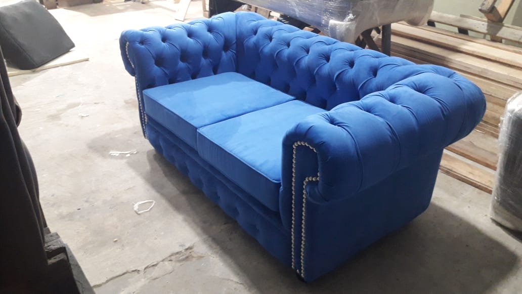 Sillón Chesterfied 2 Cuerpos Pana Antimanchas