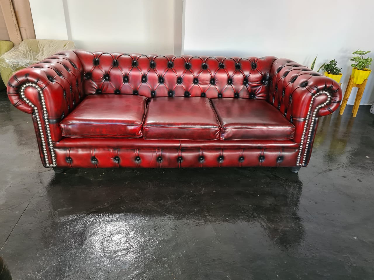Sillón Chesterfield 3 Cuerpos Cuero 100% Vacuno