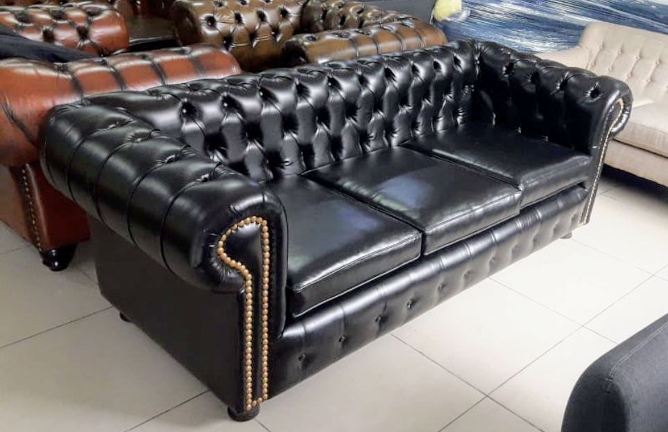 Sillon Chesterfield 3 Cuerpos Ecocuero