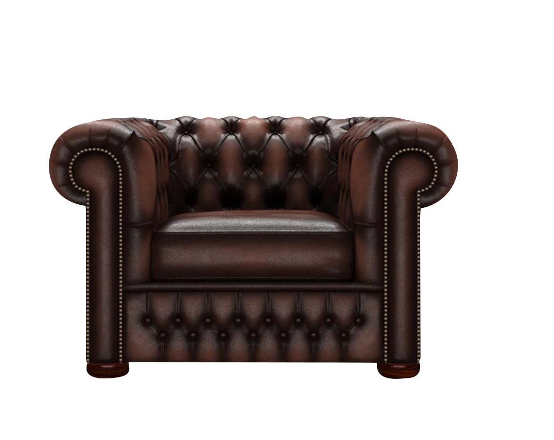 Sillón Chesterfield 1 Cuerpo Cuero 100% Vacuno Esfume