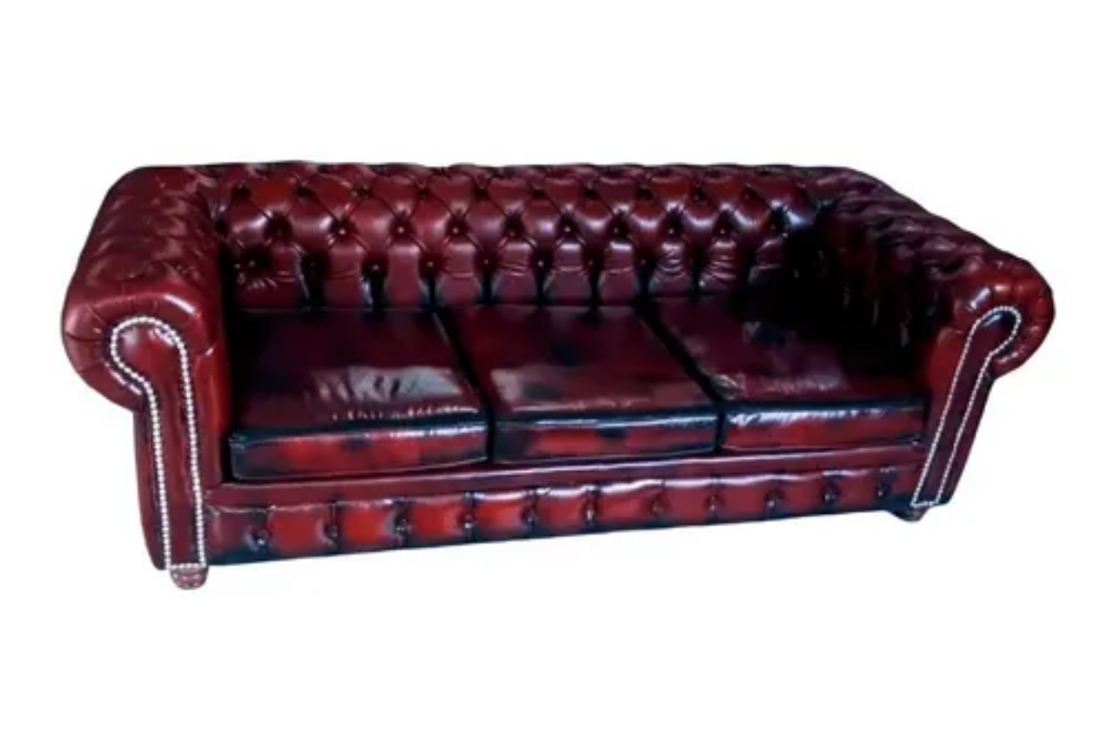 Chesterfield 3 Cuerpos Ecocuero De Marroquinería Intervenido