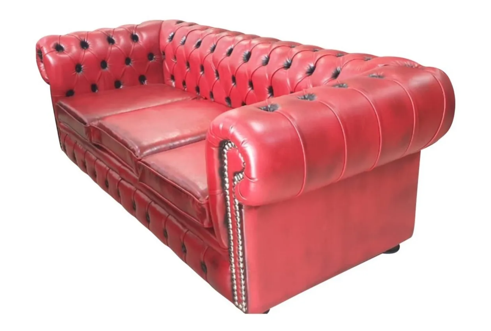 Chesterfield 3 Cuerpos Ecocuero De Marroquinería Intervenido