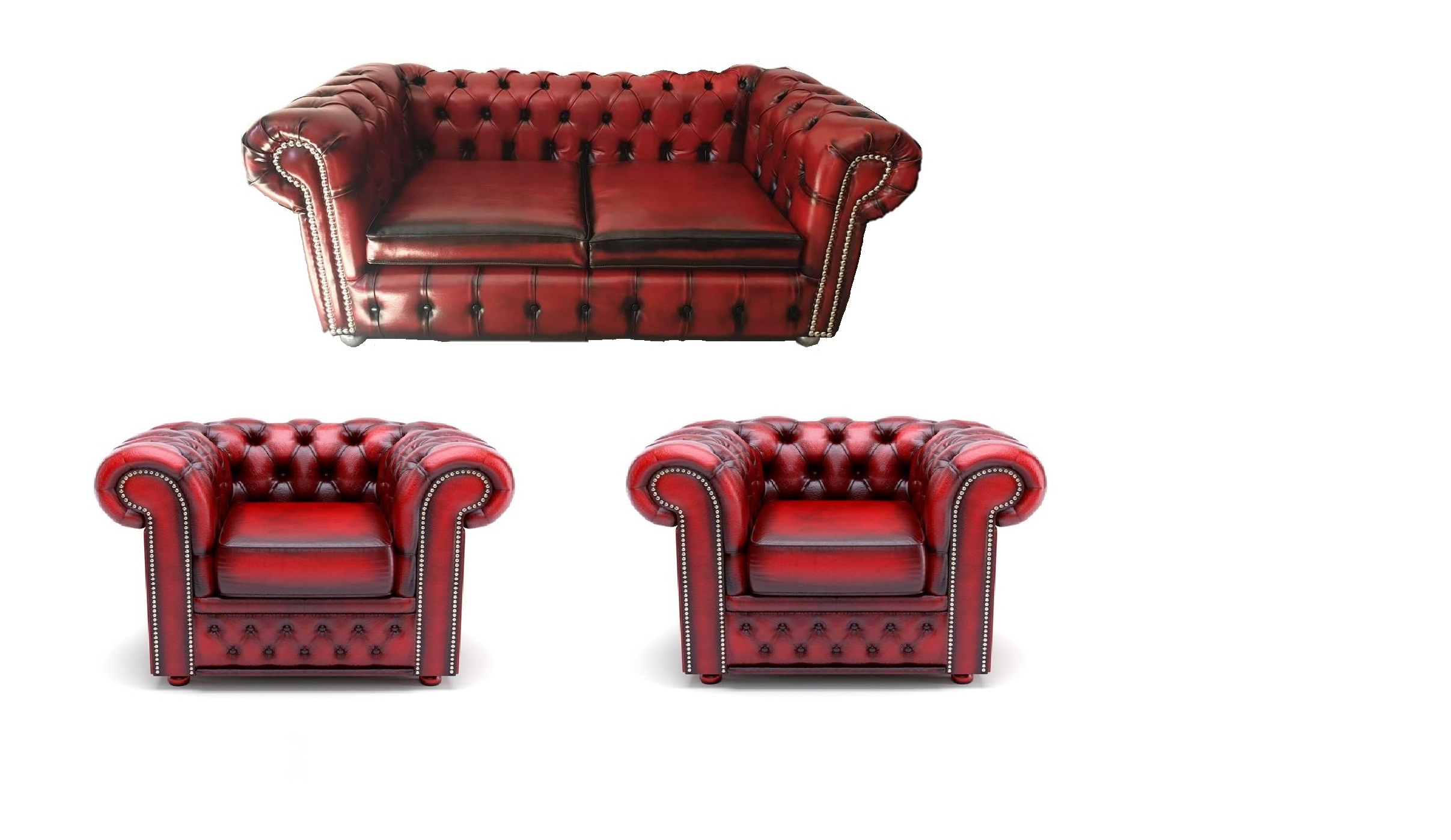 Combo Chesterfield Sillón 2 Cuerpos+ 2 Sofas 1 Cuerpo Ecocuero