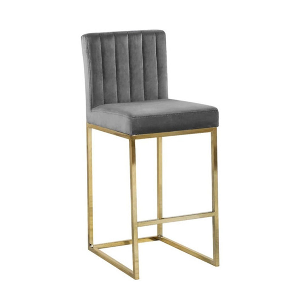 Banqueta Daven Gris Hierro Dorado