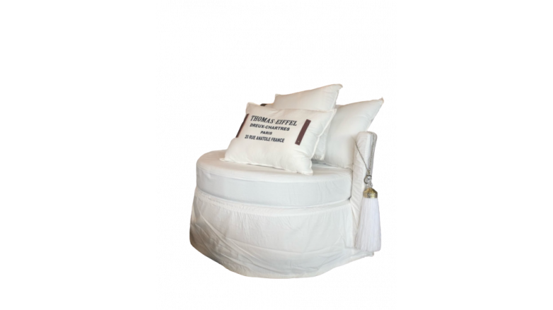 Sillón Ghost Love Circular 1 Cuerpo Con Funda Tussor