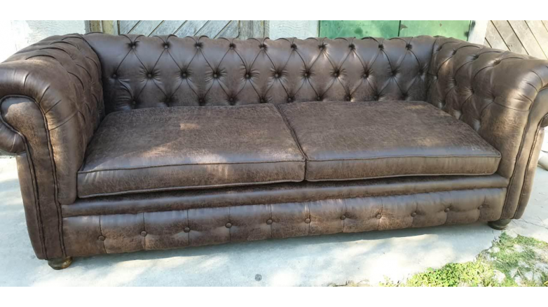 Sillón Chesterfiel 3 Cuerpos Ecocuero Panamera Premium