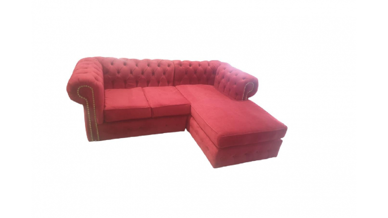 Esquinero Chesterfield Capitone Tres Cuerpos Lino Antidesgarros