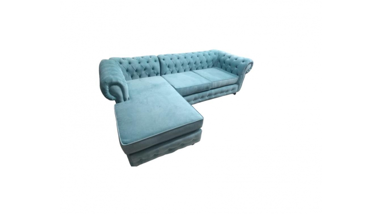 Esquinero Chesterfield Capitone Tres Cuerpos Lino Antidesgarros