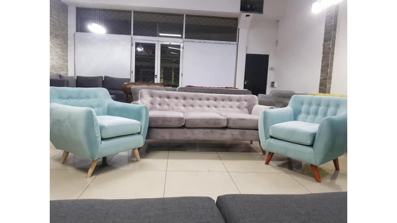 Combo Nórdico Sillón 3 Cuerpos + 2 Sillones De Un Cuerpo Lino Antidesgarros