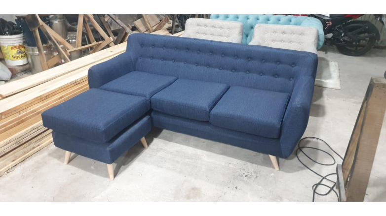 Sillón Sofá Esquinero Nórdico 3 Cuerpos Lino Antidesgarros