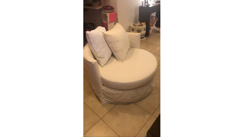 Sillón Ghost Love Circular 1 Cuerpo Con Funda Tussor
