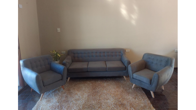 Combo Nórdico Sillón 3 Cuerpos + 2 Sillones De Un Cuerpo Lino Antidesgarros