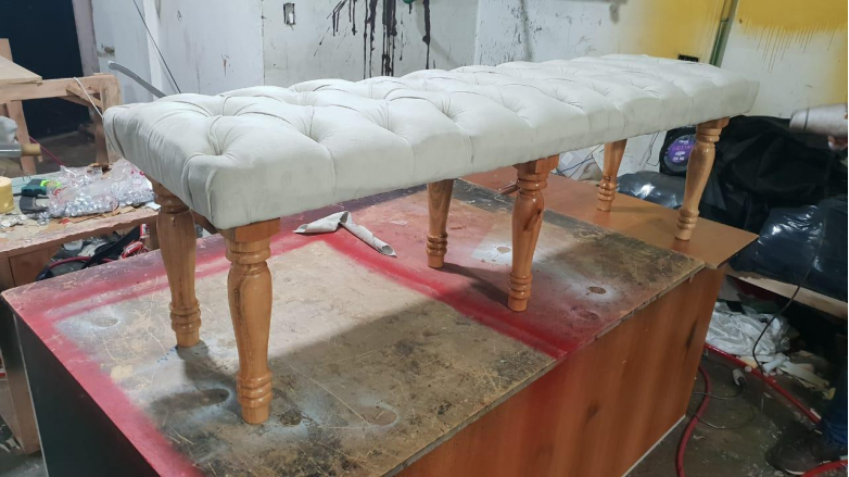 Puff Banqueta Capitone 140 cm Ecocuero