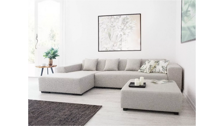 Esquinero Eliseo 3 Cuerpos + Puff Pana Antimanchas