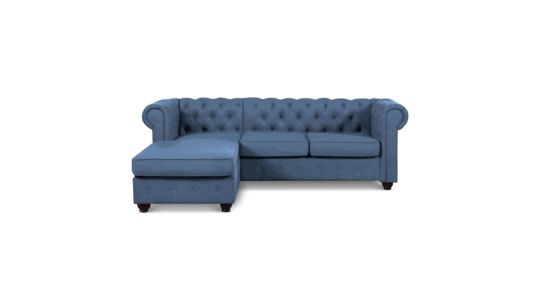 Esquinero Chesterfield Capitone Tres Cuerpos Lino Antidesgarros