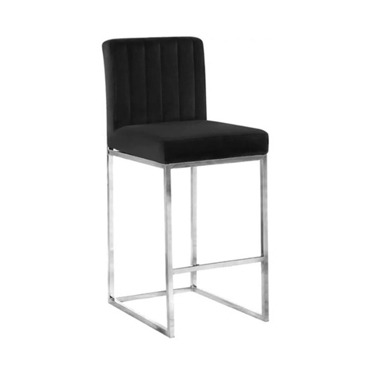 Banqueta Daven Negra Cromada