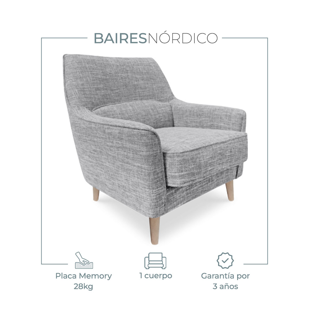 Sillon Sofa Nórdico Gardar 1 Cuerpo