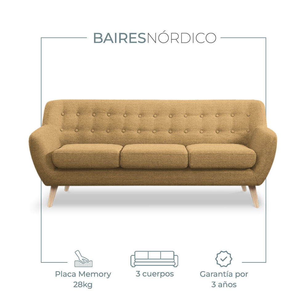 Sillón Sofá Nórdico Tres Cuerpos