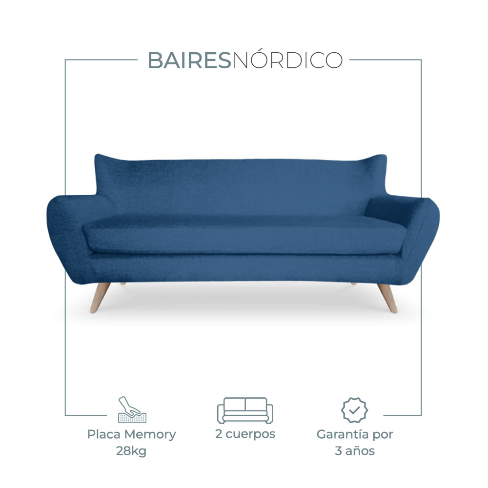 Sillón Nórdico Vintage Conor 2 Cuerpos