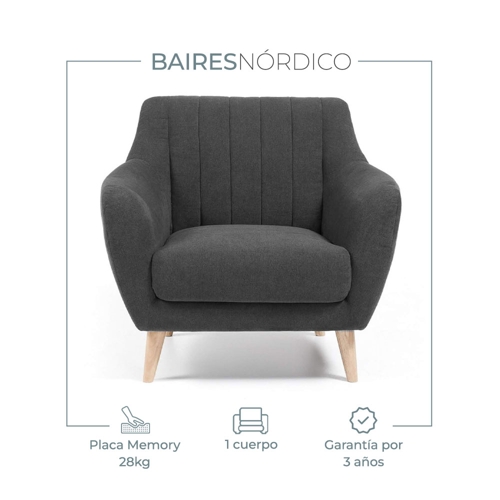 Sillón Nórdico Daven Un Cuerpo Pana Antimanchas